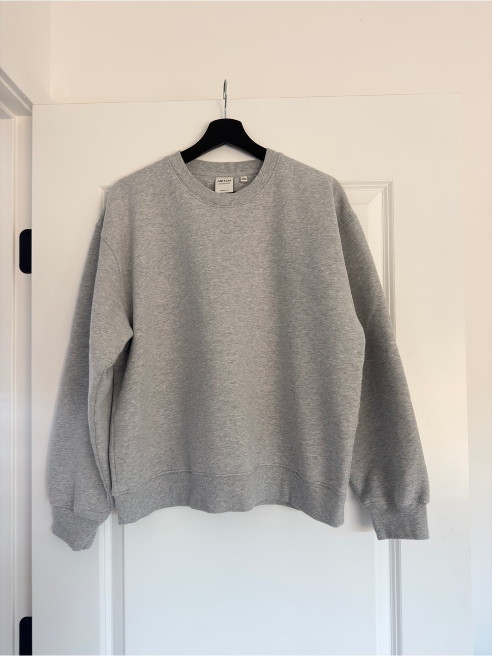 Aritzia Cozy Sweatfleece Perfect Crew Sweatshirt Heather Grey L